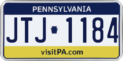 PA license plate JTJ1184