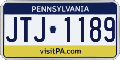 PA license plate JTJ1189