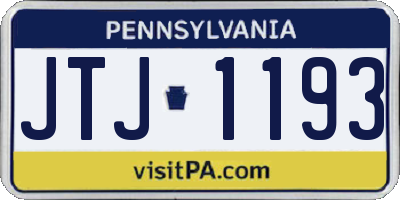 PA license plate JTJ1193