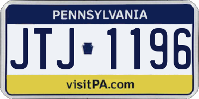PA license plate JTJ1196