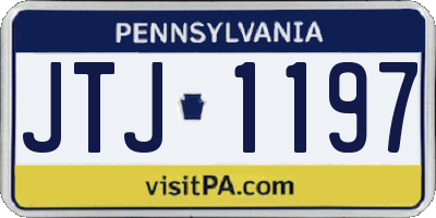 PA license plate JTJ1197