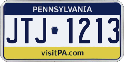 PA license plate JTJ1213