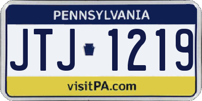 PA license plate JTJ1219
