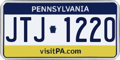 PA license plate JTJ1220