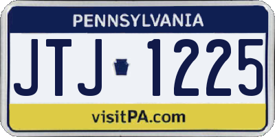 PA license plate JTJ1225