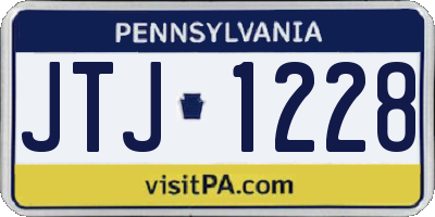 PA license plate JTJ1228