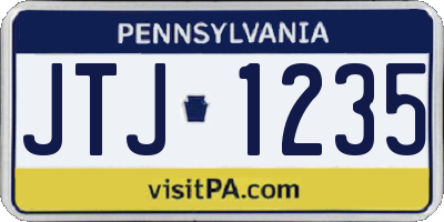 PA license plate JTJ1235