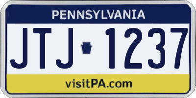 PA license plate JTJ1237