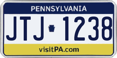 PA license plate JTJ1238