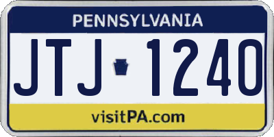 PA license plate JTJ1240