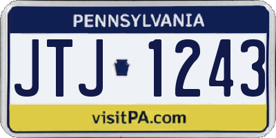 PA license plate JTJ1243