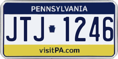 PA license plate JTJ1246