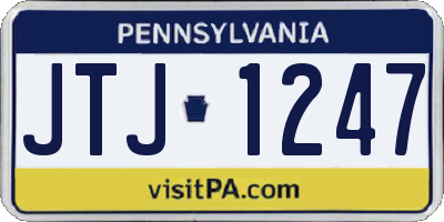 PA license plate JTJ1247