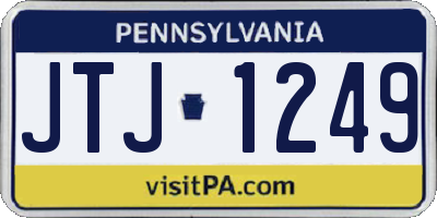 PA license plate JTJ1249