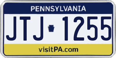 PA license plate JTJ1255