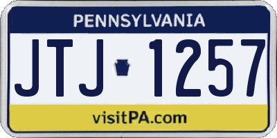 PA license plate JTJ1257