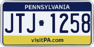 PA license plate JTJ1258