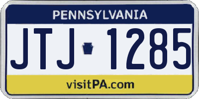 PA license plate JTJ1285