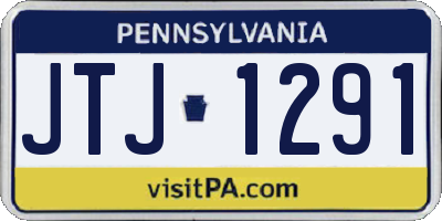 PA license plate JTJ1291
