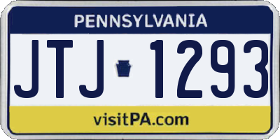 PA license plate JTJ1293