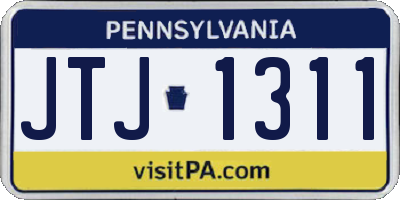 PA license plate JTJ1311