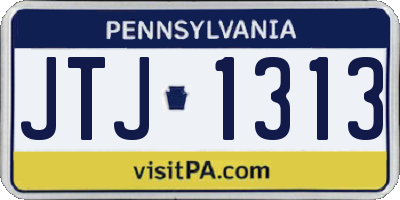 PA license plate JTJ1313