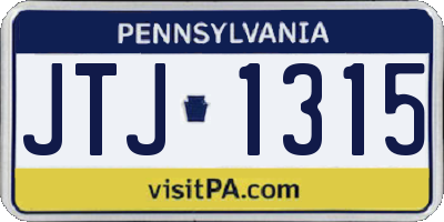 PA license plate JTJ1315