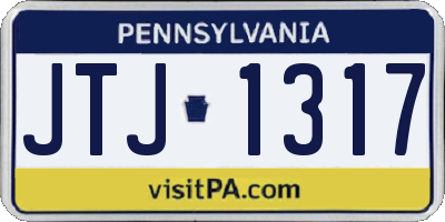 PA license plate JTJ1317