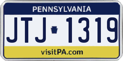PA license plate JTJ1319