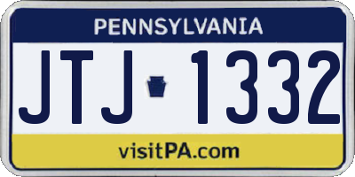 PA license plate JTJ1332