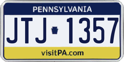 PA license plate JTJ1357