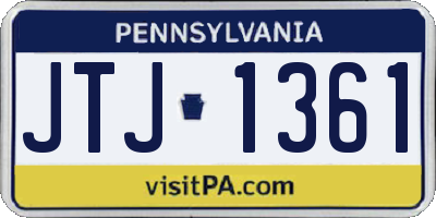 PA license plate JTJ1361