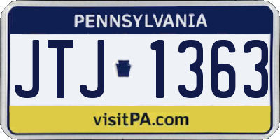 PA license plate JTJ1363