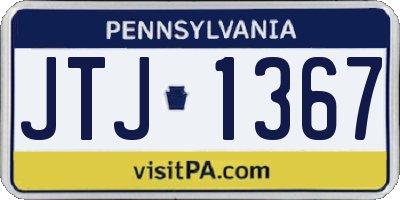 PA license plate JTJ1367