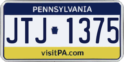 PA license plate JTJ1375