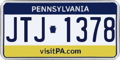 PA license plate JTJ1378