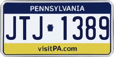 PA license plate JTJ1389