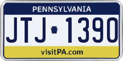 PA license plate JTJ1390