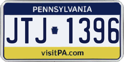 PA license plate JTJ1396