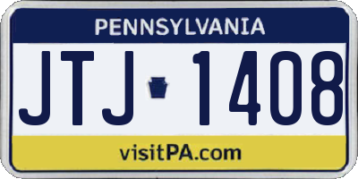 PA license plate JTJ1408
