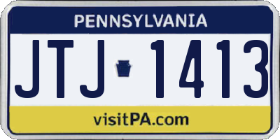 PA license plate JTJ1413