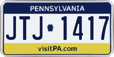 PA license plate JTJ1417