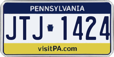 PA license plate JTJ1424
