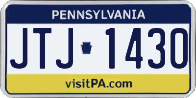 PA license plate JTJ1430