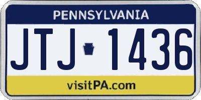 PA license plate JTJ1436