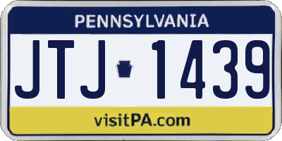 PA license plate JTJ1439