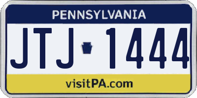 PA license plate JTJ1444