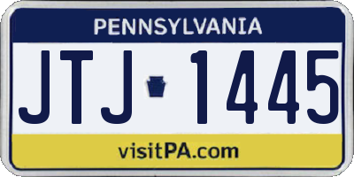 PA license plate JTJ1445