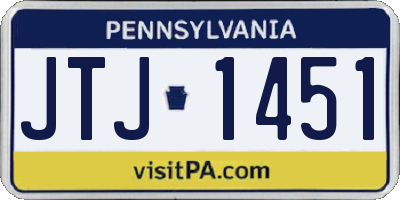 PA license plate JTJ1451