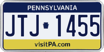PA license plate JTJ1455